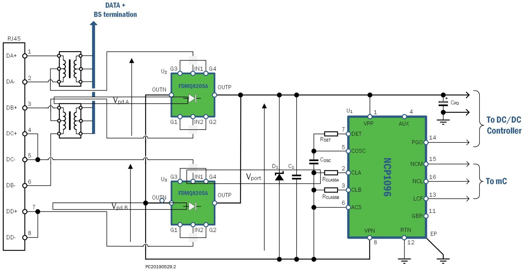Power over Ethernet circuit