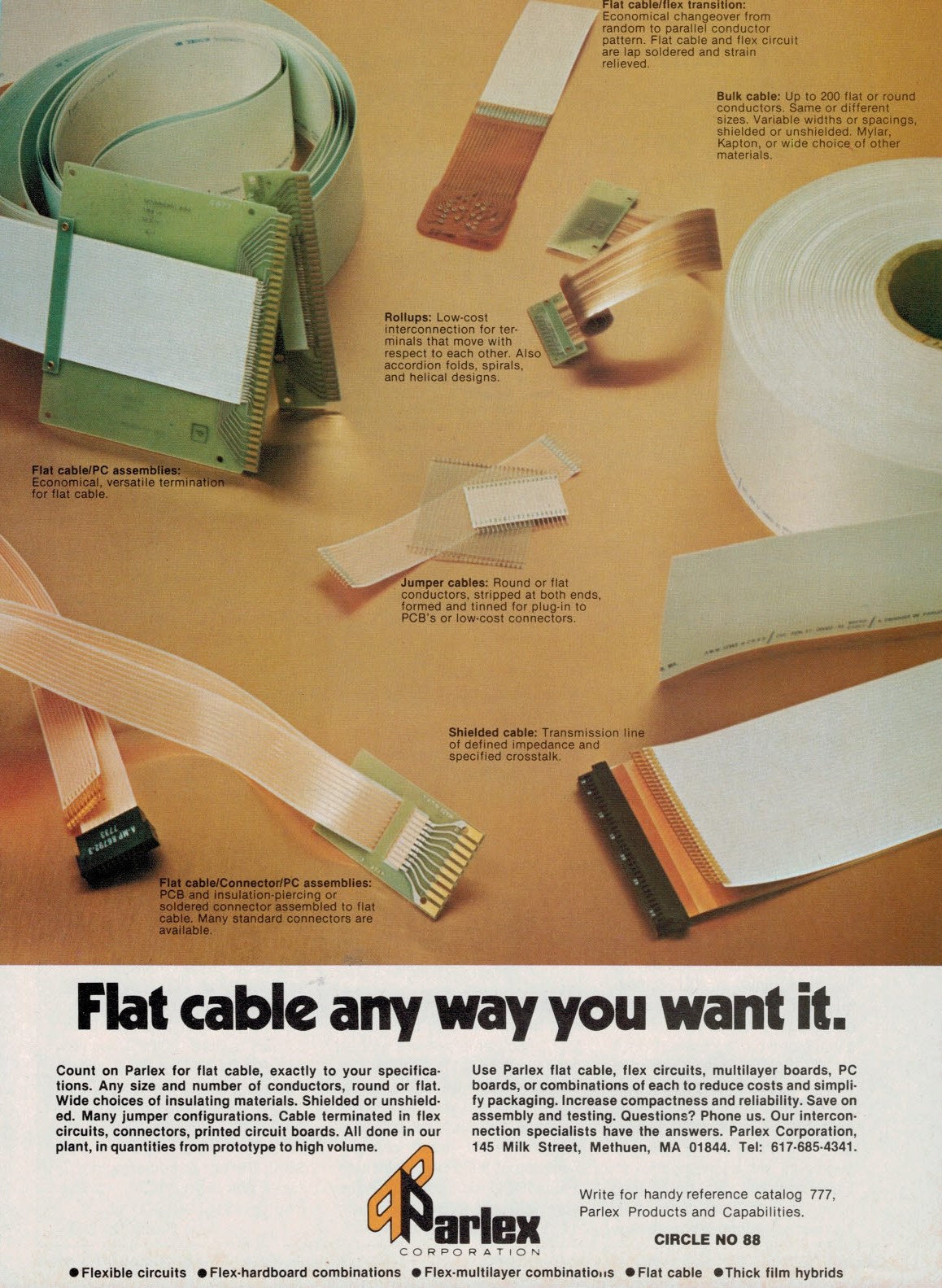 Parlex Corp magazine ad 1982